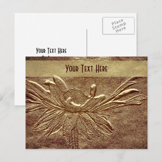 Sculpted Daisy Floral  Briefkaart (Voorkant / Achterkant)