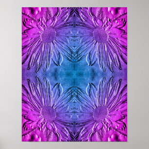 Sculpted Effect Black Eyed Susan Flower Abstract Poster