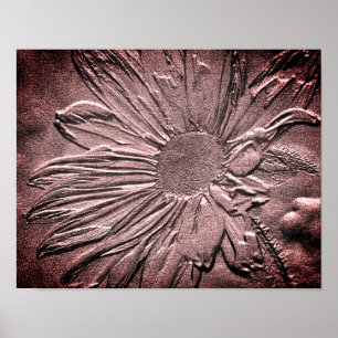 Sculpted Effect Black Eyed Susan Flower Art Poster