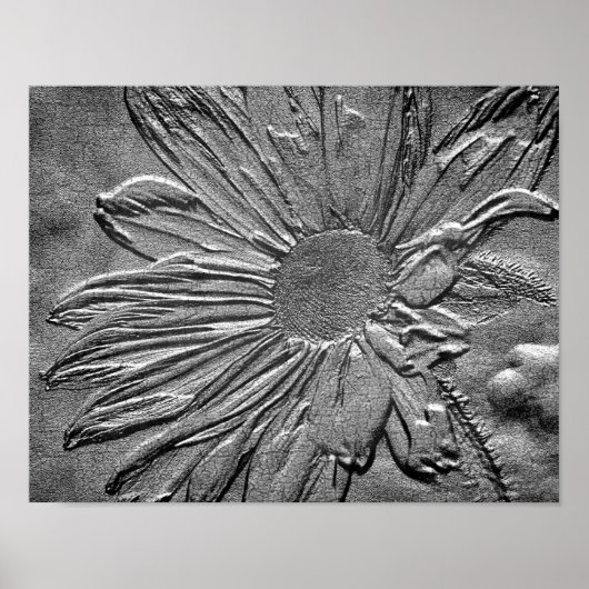 Sculpted Effect Black Eyed Susan Flower Art Poster (Voorkant)