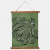 Sculpted Effect Green Rosebud Floral Art Hangend Wandkleed (Voorkant)