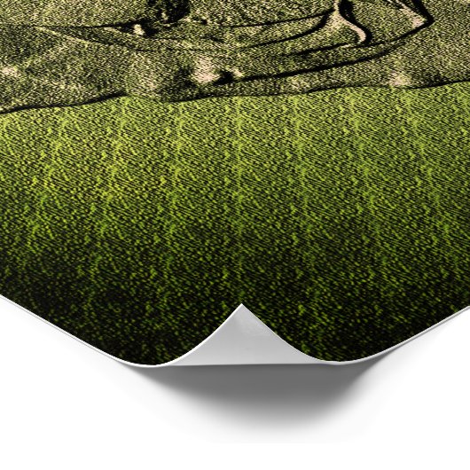 Sculpted Effect Green Rosebud Floral Art Poster (Hoek)