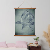 Sculpted Effect Silver Rosebud Flower Art Hangend Wandkleed (Slaapkamer)