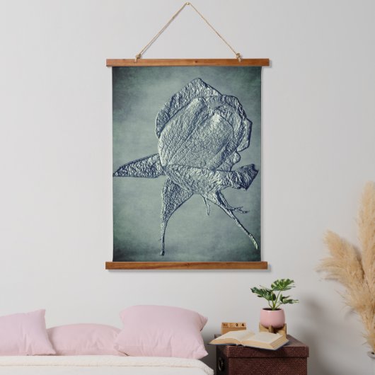 Sculpted Effect Silver Rosebud Flower Art Hangend Wandkleed (Slaapkamer)