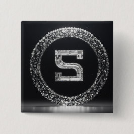 "Sculpted Elegance: S-geïnspireerd ontwerp Button" Vierkante Button 5,1 Cm