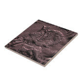Sculpted Elegant Plum Rosebud Floral Art Tile Tegeltje (Zijkant)