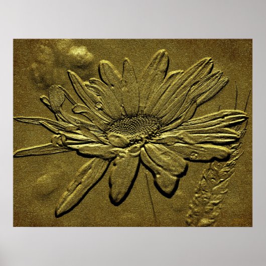 Sculpted Golden Daisy Floral Print (Voorkant)