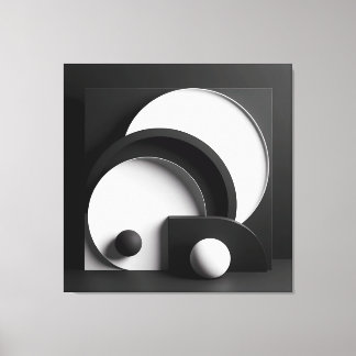 Sculpted Harmony of Shadowed Forms Canvas Afdruk