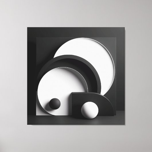 Sculpted Harmony of Shadowed Forms Canvas Afdruk (Voorkant)