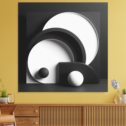 Sculpted Harmony of Shadowed Forms Canvas Afdruk (Insitu (Woonkamer))