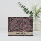 Sculpted Plum Rosebud Floral  Briefkaart (Staand voorkant)