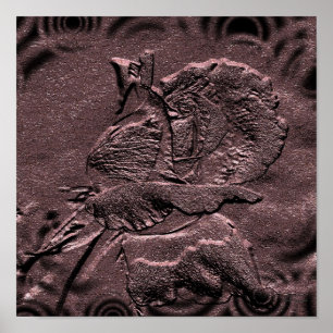 Sculpted Rosebud Floral Print