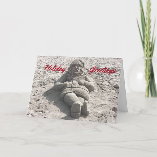 Sculpted Sand Santa Claus Kerstvakantie Kaart (Voorkant)