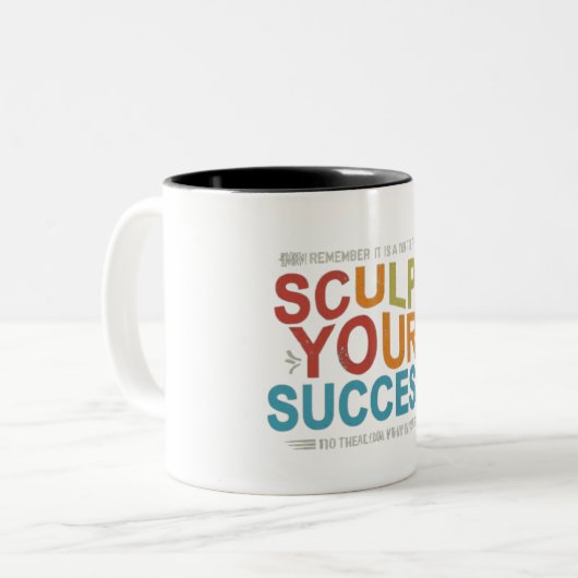 Sculpteren van uw succes tweekleurige koffiemok (Voorkant links)