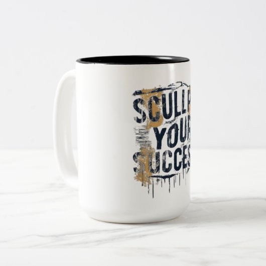 Sculpteren van uw succes tweekleurige koffiemok (Voorkant links)