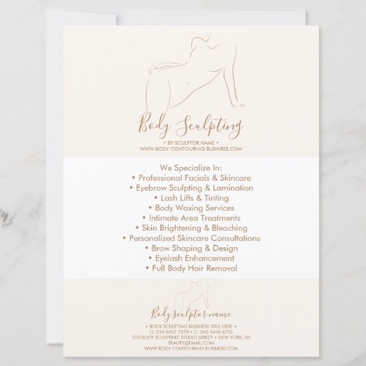 Sculpting Beauty Massage Body Contouring Brochure (Voorkant)