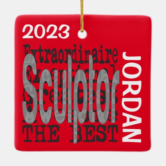 Sculptor Extraordinaire CUSTOM Keramisch Ornament (Achterkant)