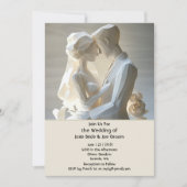 Sculptorial paar bruiloft uitnodiging (Voorkant)