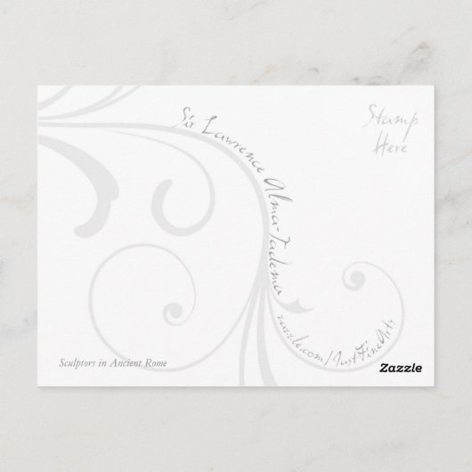 Sculptors in het briefkaart van het oude Rome (Achterkant)