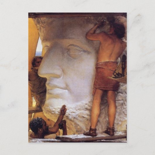 Sculptors in het briefkaart van het oude Rome (Voorkant)
