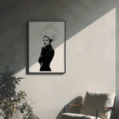 Sculptural Bloom: Avant-Garde Monochrome Mode Poster