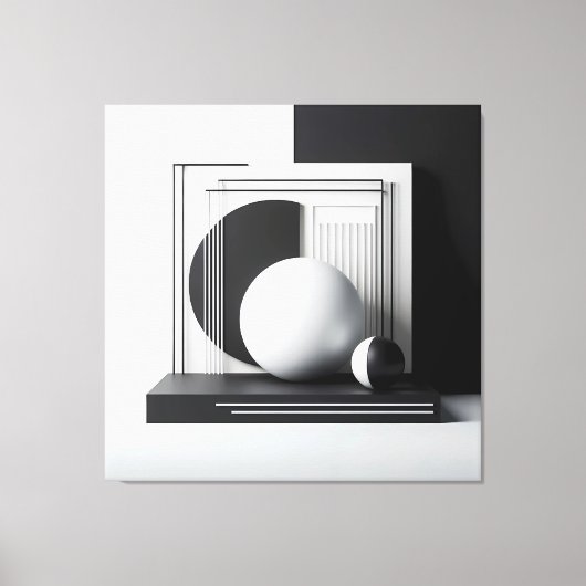 Sculptural Dialogue in Contrast Canvas Afdruk (Voorkant)