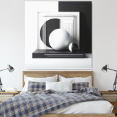 Sculptural Dialogue in Contrast Canvas Afdruk (Insitu (Slaapkamer))