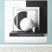 Sculptural Dialogue in Contrast Canvas Afdruk (Insitu (Houten vloer))