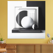 Sculptural Dialogue in Contrast Canvas Afdruk (Insitu (Woonkamer))