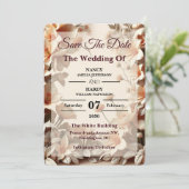 Sculptural Floral Neutral Wedding Save The Date (Staand voorkant)