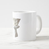 Sculptural Plaster Pedestal Raw Hand-Formed Brutal Grote Koffiekop (Voorkant rechts)