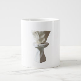 Sculptural Plaster Pedestal Raw Hand-Formed Brutal Grote Koffiekop