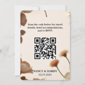 Sculpturale Bloemige Neutrale Trouw Uitnodiging (Achterkant)