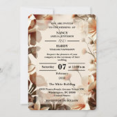 Sculpturale Bloemige Neutrale Trouw Uitnodiging (Voorkant)