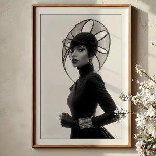 Sculpturale elegantie: avant-garde monochroom Pet Poster