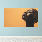 Sculpturale elegantie in zwart hout canvas afdruk (Insitu (Houten vloer))