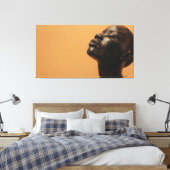 Sculpturale elegantie in zwart hout canvas afdruk (Insitu (Slaapkamer))