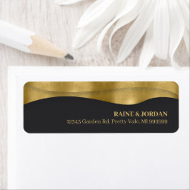Sculpturale golven trouwmatte zwart goud ID1312 Etiket