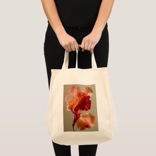 Sculpturale rode en perzik bloem kunst tote bag (Voorkant (product))