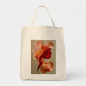 Sculpturale rode en perzik bloem kunst tote bag (Voorkant)