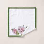 Sculpturale Rozen op een badkamerhanddoekset Bad Handdoek (Wasdoekje)