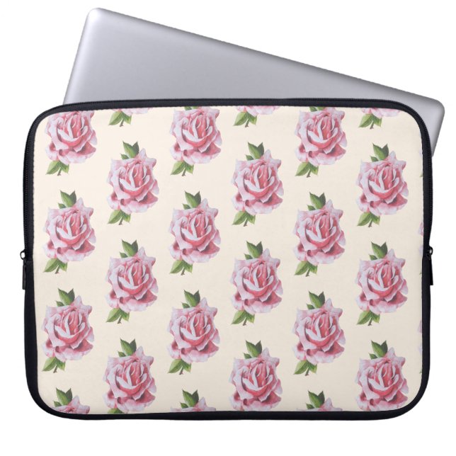 Sculpturale Rozen op een laptophoes - (II) Laptop Sleeve (Voorkant)