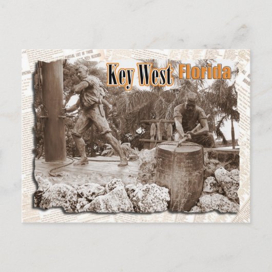 Sculpture in Key West, Florida Briefkaart (Voorkant)