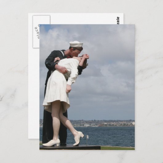Sculpture Unconditional Surrender in San Diego Briefkaart (Voorkant / Achterkant)