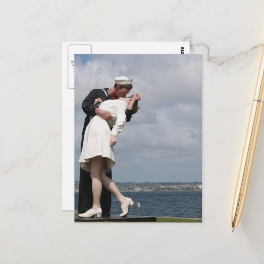 Sculpture Unconditional Surrender in San Diego Briefkaart (Voorkant / Achterkant in situ)