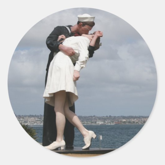 Sculpture Unconditional Surrender in San Diego Ronde Sticker (Voorkant)