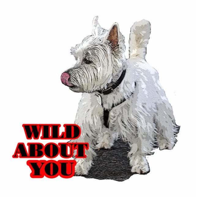 Sculpture Westie Terrier Staand Fotobeeldje (Voorkant)