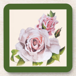 Sculpturele Rozen op een Onderzetter Set