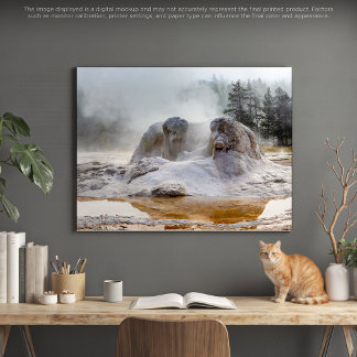 Sculpturen van de natuur: een Yellowstone Geyser Canvas Afdruk
