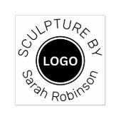 Sculptuur door met artiestennaam en aangepaste Log Zelfinktende Stempel (Design)